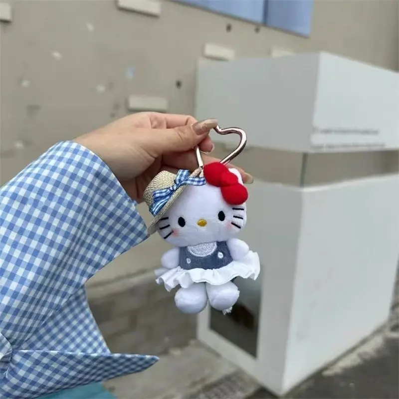 Sanrio Kawaii Hello Kitty Anime Peripheral Pendant Doll Cute Fashion Sunglasses KT Cat Keychain Girl Backpack Accessories Gifts