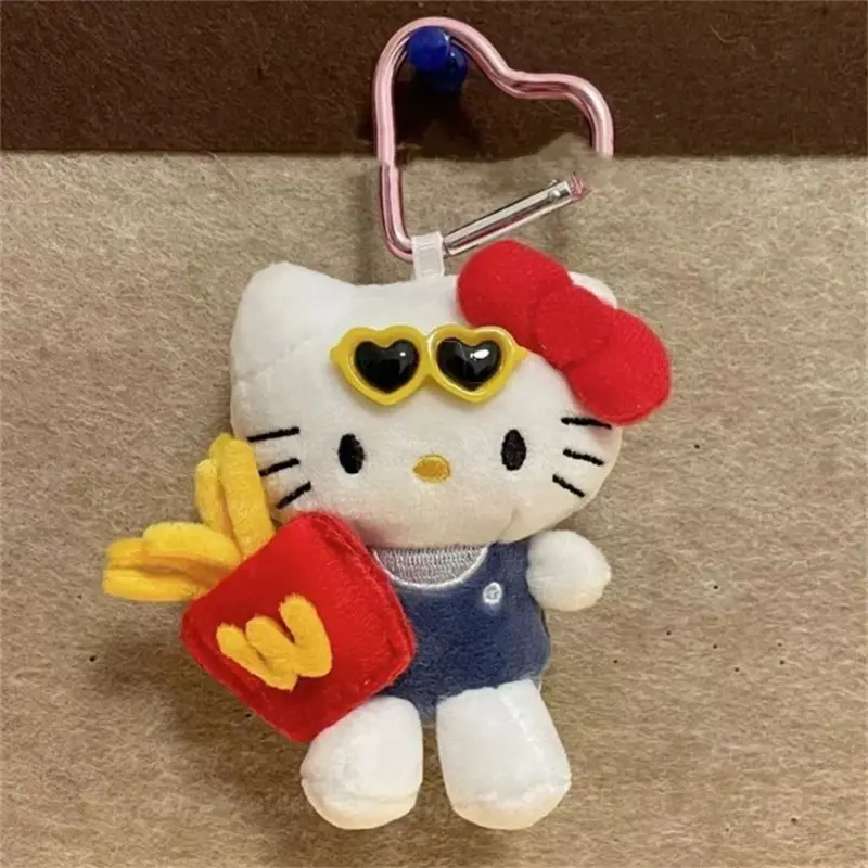 Sanrio Kawaii Hello Kitty Anime Peripheral Pendant Doll Cute Fashion Sunglasses KT Cat Keychain Girl Backpack Accessories Gifts