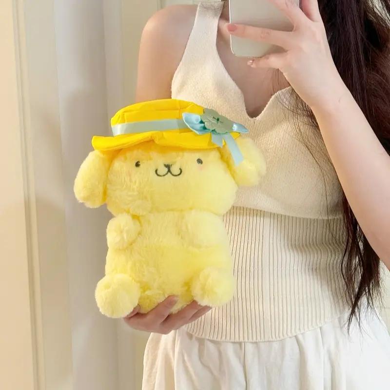 New 100% Genuine Sanrio Plush Toys Kawaii Pompom Purin Pochacco Kuromi Melody Hello Kitty Cinnamoroll Children Birthday Gift