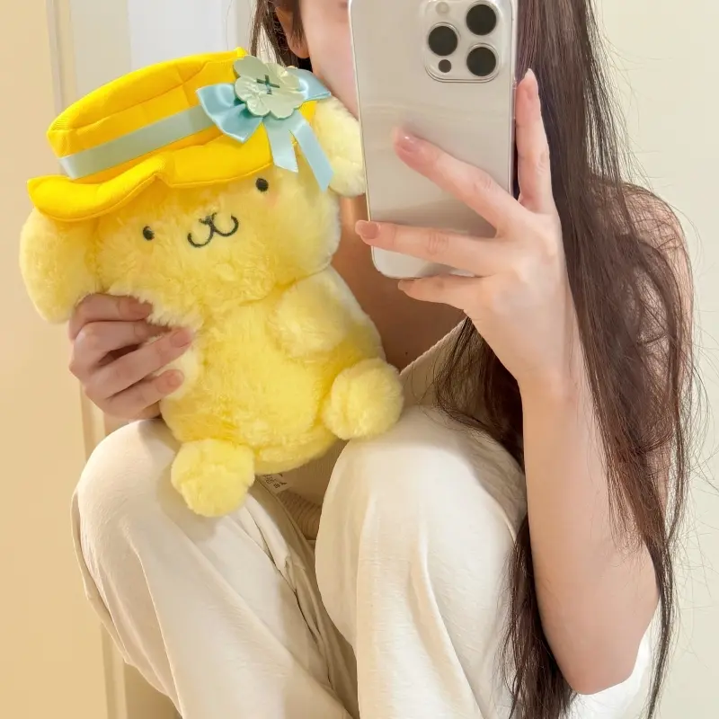 New 100% Genuine Sanrio Plush Toys Kawaii Pompom Purin Pochacco Kuromi Melody Hello Kitty Cinnamoroll Children Birthday Gift
