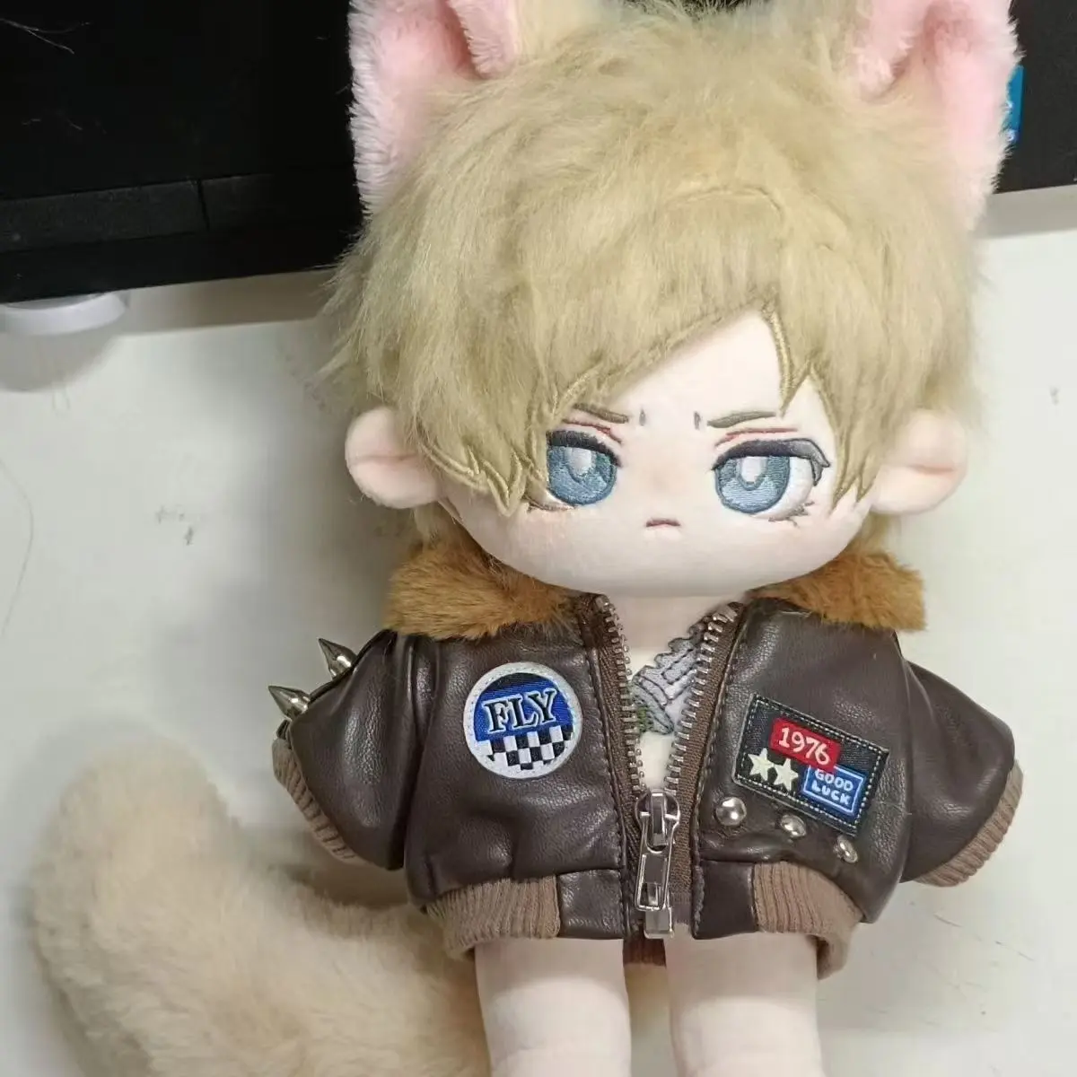 20cm Game Resident Evil Leon Scott Kennedy Cosplay Plush Doll With skeleton Body Dress Up Clothes Outfit Stuffed Toys Cute Gift
