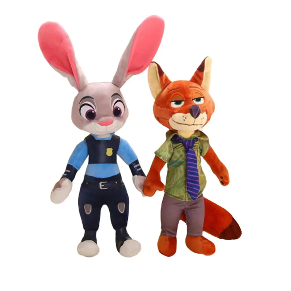 40-50Cm Disney Zootopia Character Nick Wilde Judy Hopps Cartoon Cute Toy Doll Model Birthday Christmas Gift for Children Friends