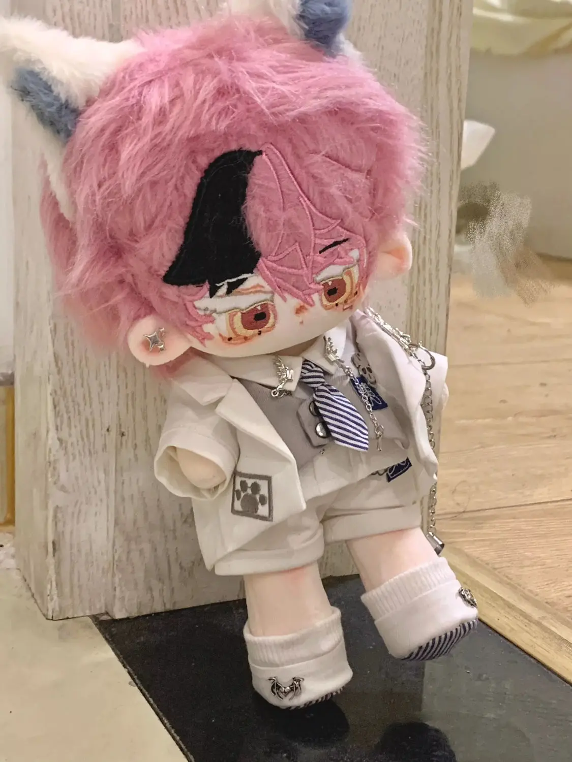 20cm Cotton Doll Replacement Outfit Set Handsome Baby Clothes White Suit Uniform School Scene Cosplay Suits for Plush Dolls Body