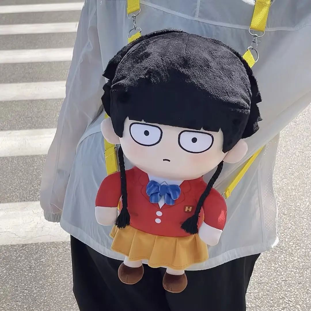New 46cm Mob Psycho 100 Bag Plush Toys Cartoon Cute Soft Stuffed Kageyama Mob Shigeo School Bag Dolls For Kid Birthday Gift