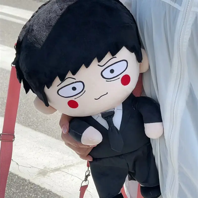 New 46cm Mob Psycho 100 Bag Plush Toys Cartoon Cute Soft Stuffed Kageyama Mob Shigeo School Bag Dolls For Kid Birthday Gift