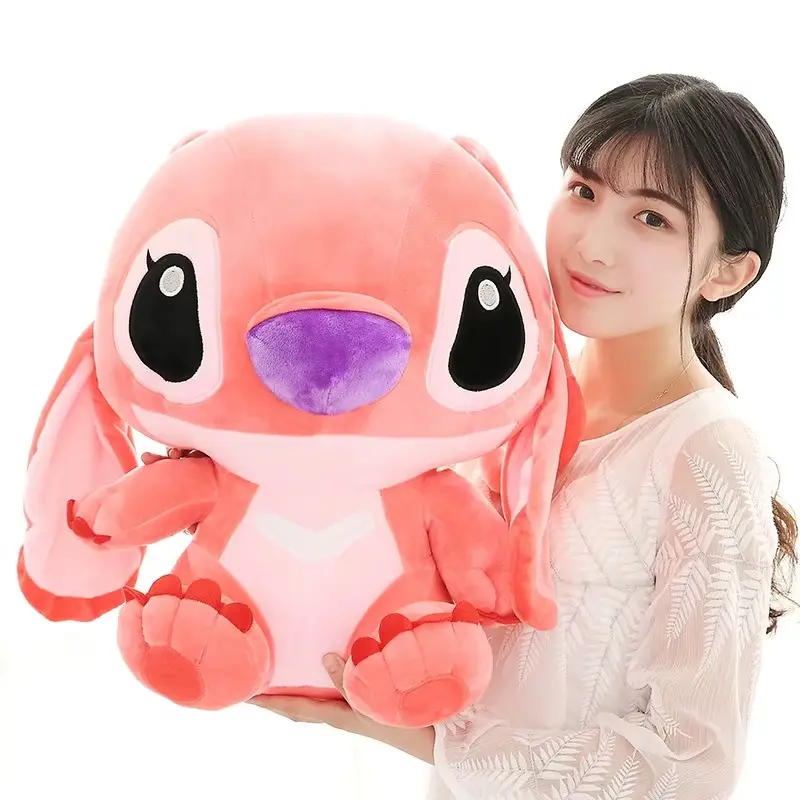 Miniso Disney Cartoon Blauw Roze Steek Pluche Poppen Anime Speelgoed Lilo En Steek 35Cm Stich Pluche Knuffels Kerstcadeau Voor K