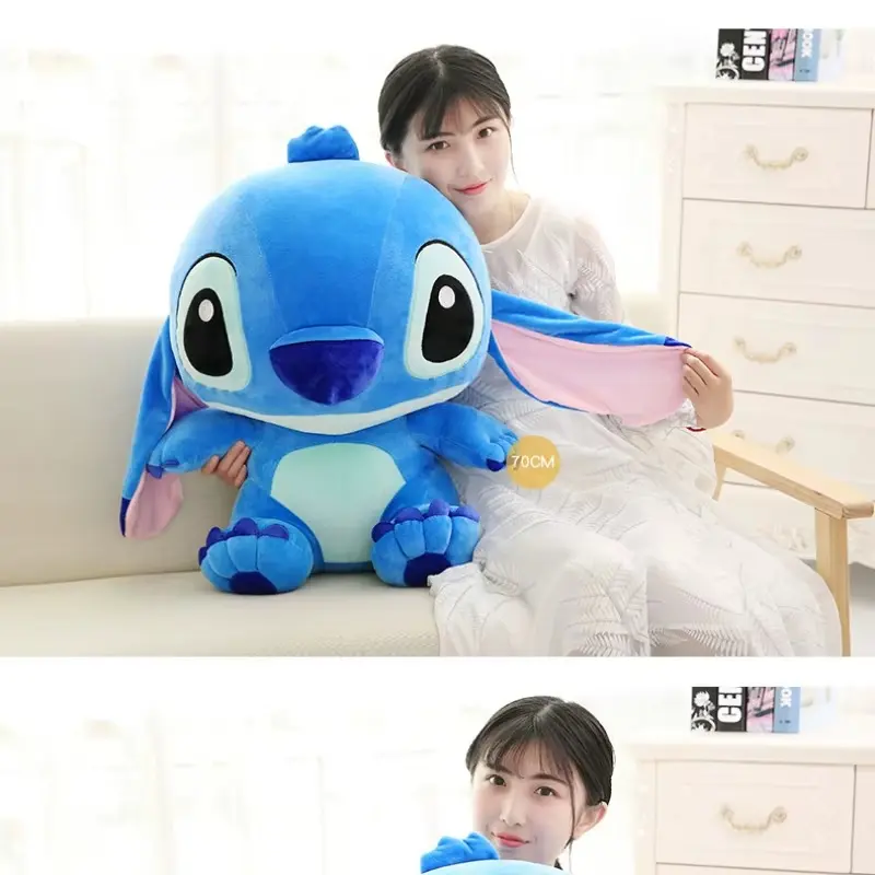 Miniso Disney Cartoon Blauw Roze Steek Pluche Poppen Anime Speelgoed Lilo En Steek 35Cm Stich Pluche Knuffels Kerstcadeau Voor K