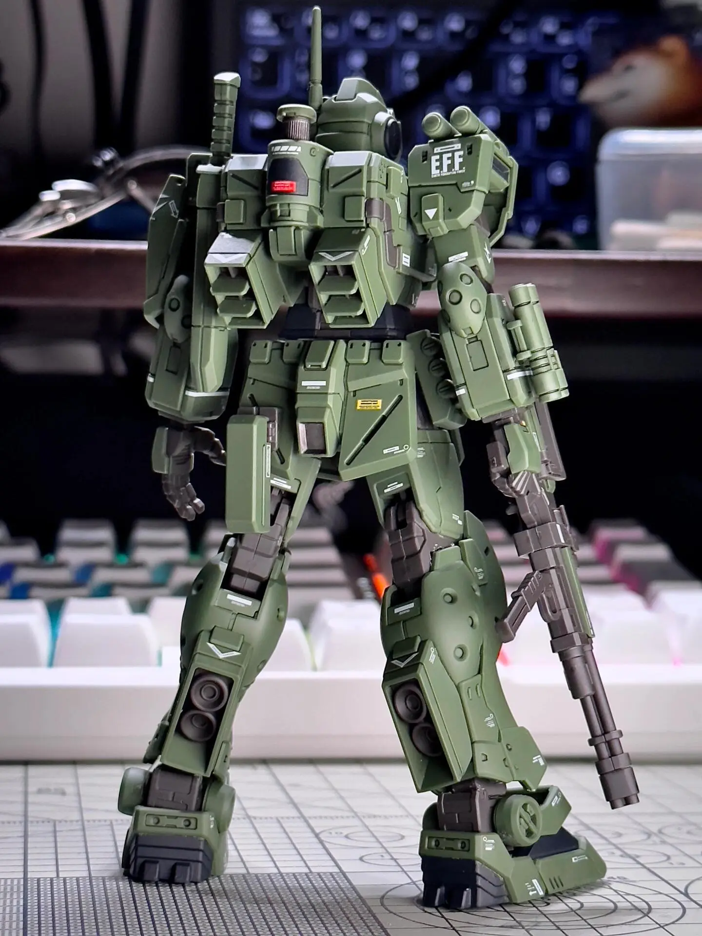 JMS HG 1/144 Midnight Color RGM-79 Spartan Jim Water Patch Assembly Model Joint Mobile Mech Warrior  Robot Plastic Toy Gift