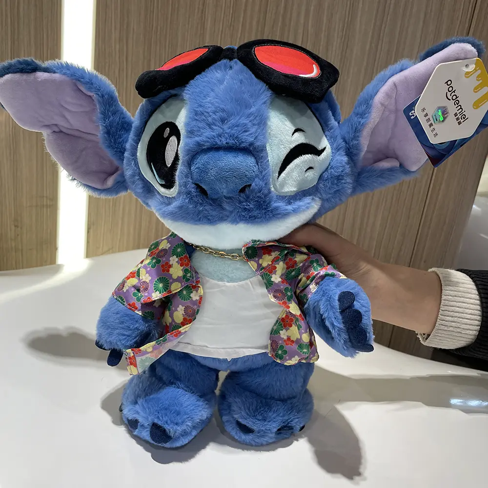 Genuine Kawaii Disney Lilo & Stitch Plush Toys Kawaii Blue Purple Elf Disney Lilo & Stitch Stuffed Doll Anime Movie Xmas Gift