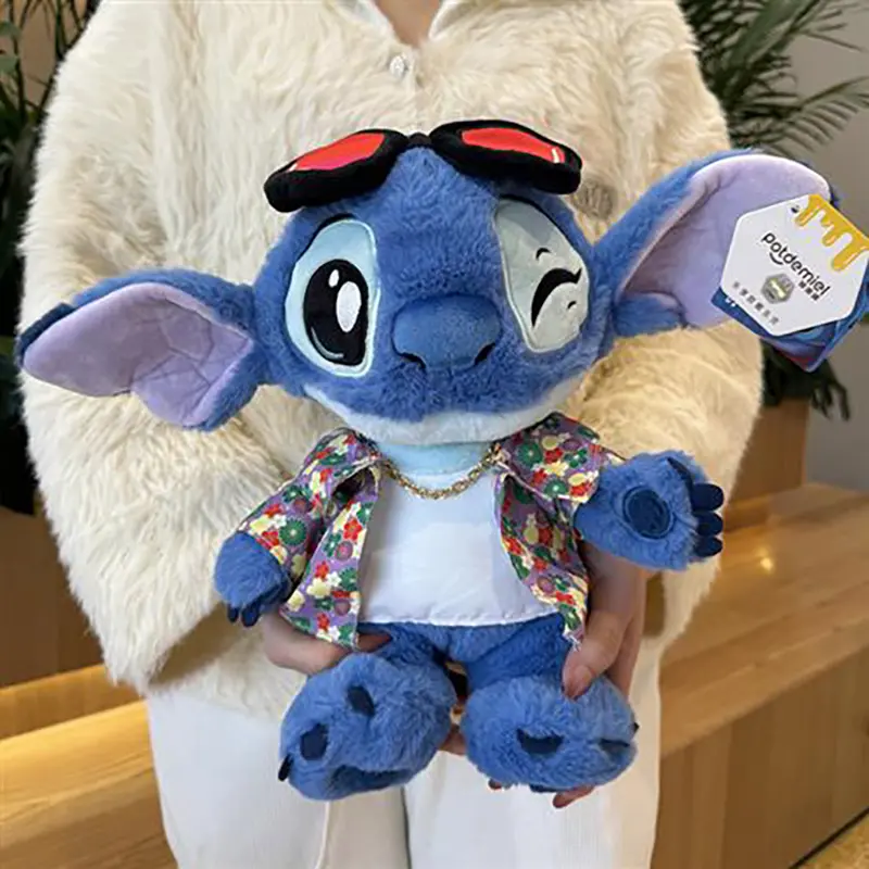 Genuine Kawaii Disney Lilo & Stitch Plush Toys Kawaii Blue Purple Elf Disney Lilo & Stitch Stuffed Doll Anime Movie Xmas Gift