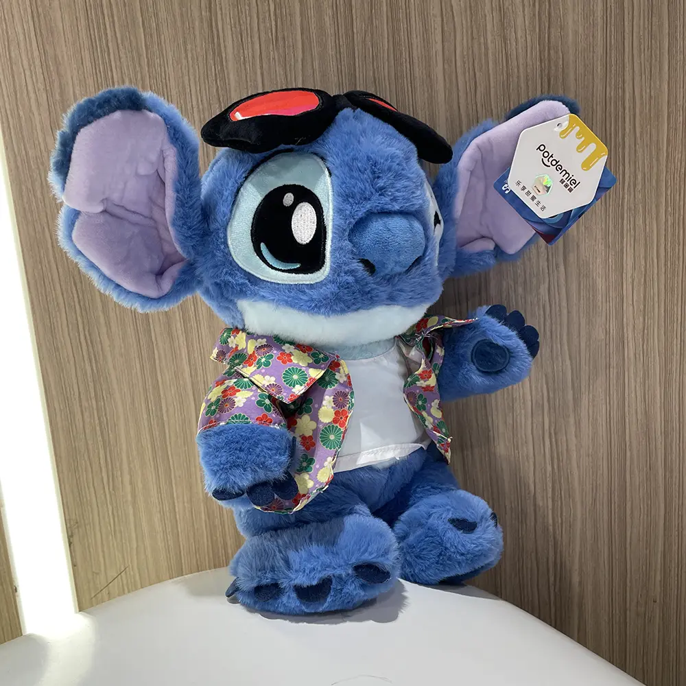 Genuine Kawaii Disney Lilo & Stitch Plush Toys Kawaii Blue Purple Elf Disney Lilo & Stitch Stuffed Doll Anime Movie Xmas Gift