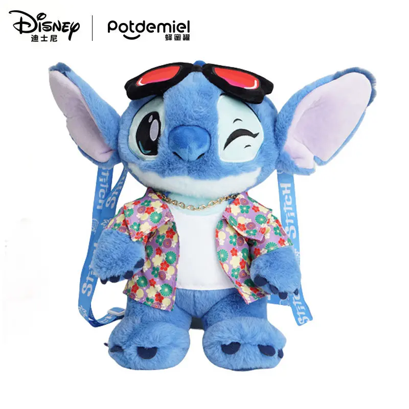 Genuine Kawaii Disney Lilo & Stitch Plush Toys Kawaii Blue Purple Elf Disney Lilo & Stitch Stuffed Doll Anime Movie Xmas Gift