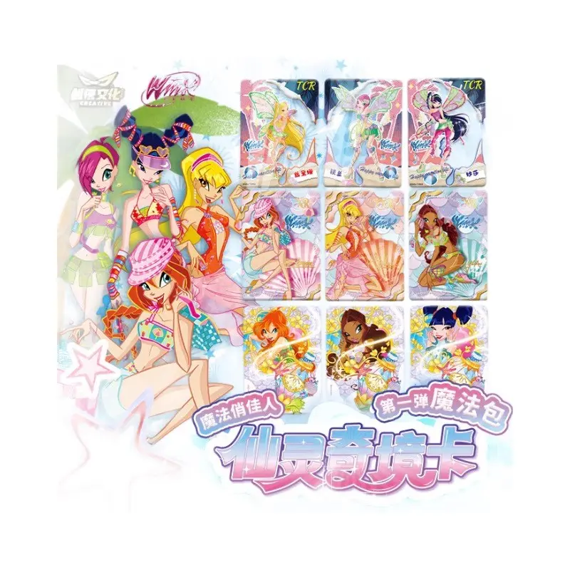 Genuine Winx Club Card Magic Bag Fairy Bag Fairy Wonderland Cards Bloom Stella Flora Anime Cards Toys Customized Birthday Gifts