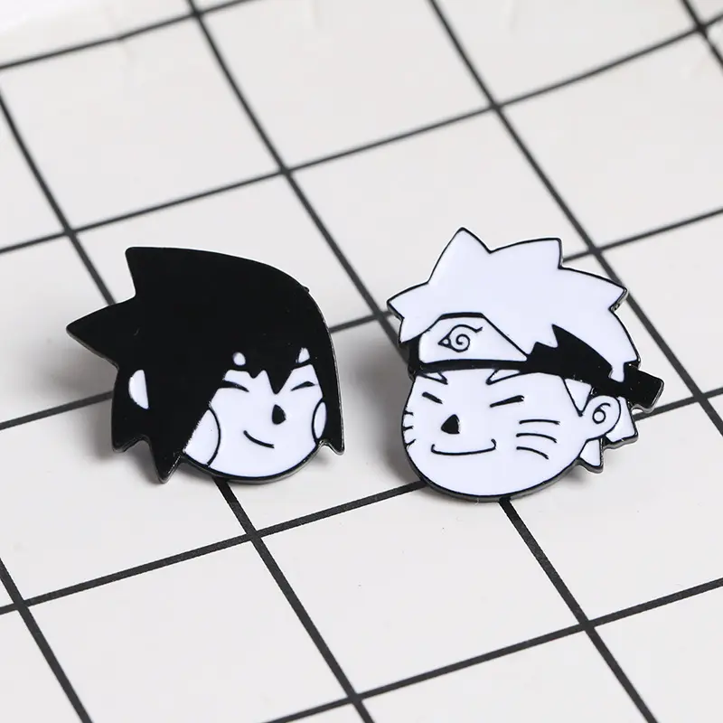 Naruto Anime Brooch Uchiha Itachi Akatsuki Backpack Accessories Paired with Clothing Emblem Jewelry Brooches for Cartoon Pin