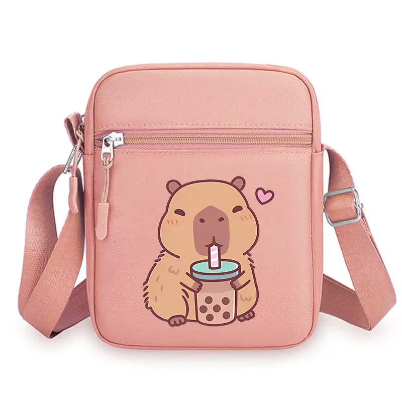 Capybara Women's Crossbody Bag Cartoon Printed Figures Oxford Shoulder Bags New Phone Simple Shopper Purse Bag Boys Girls Gift