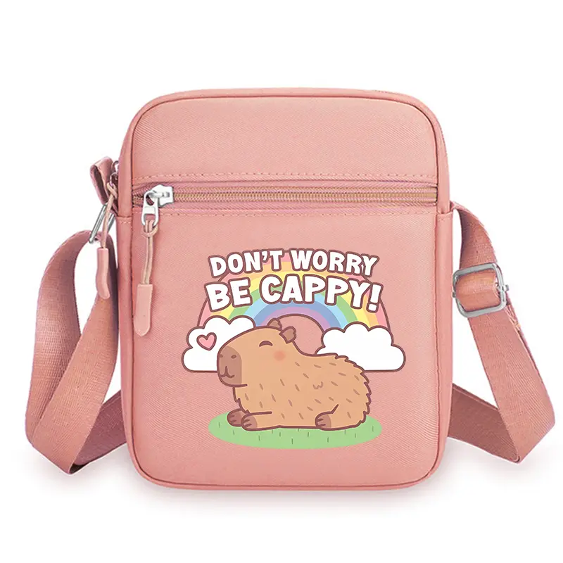 Capybara Women's Crossbody Bag Cartoon Printed Figures Oxford Shoulder Bags New Phone Simple Shopper Purse Bag Boys Girls Gift