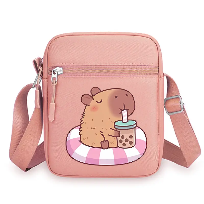 Capybara Women's Crossbody Bag Cartoon Printed Figures Oxford Shoulder Bags New Phone Simple Shopper Purse Bag Boys Girls Gift