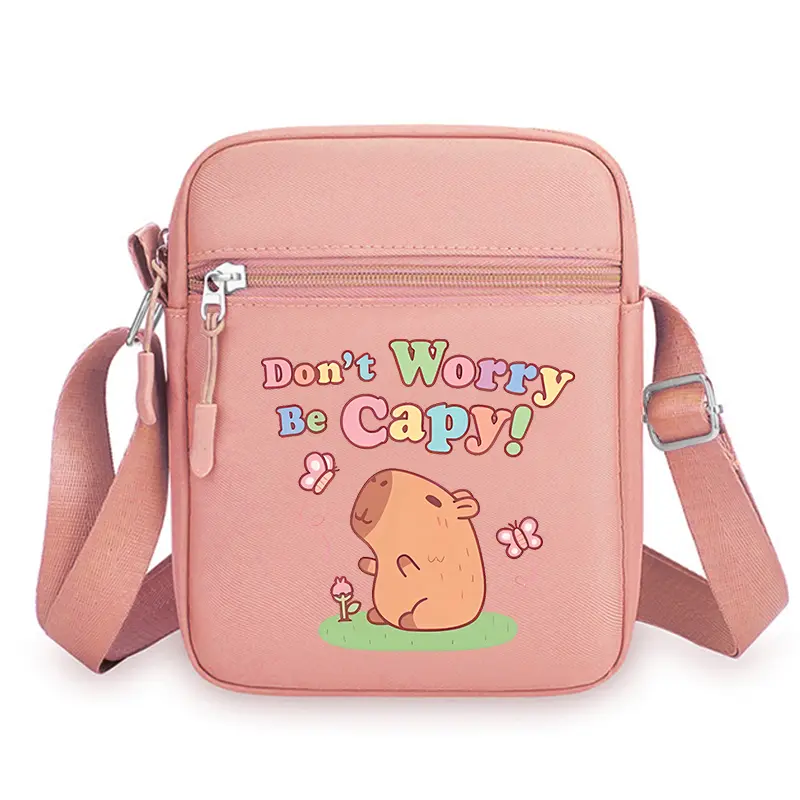 Capybara Women's Crossbody Bag Cartoon Printed Figures Oxford Shoulder Bags New Phone Simple Shopper Purse Bag Boys Girls Gift