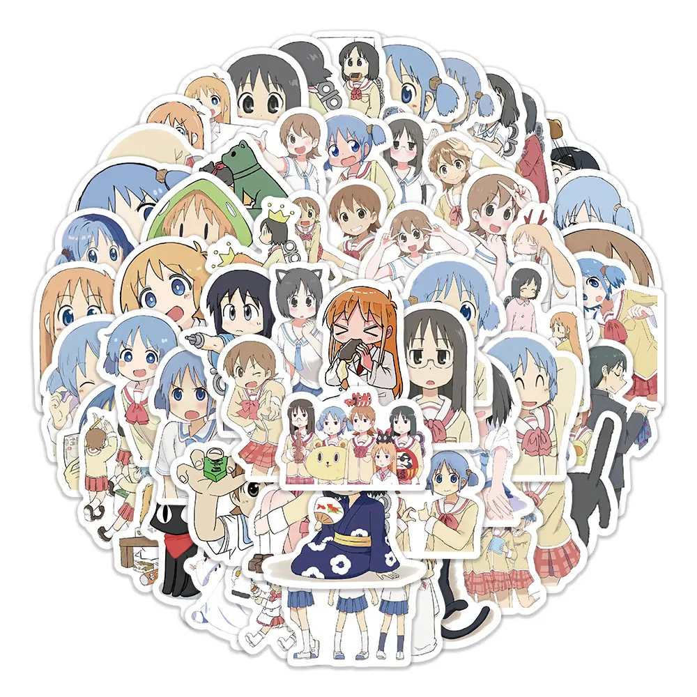 10/30/60pcs Nichijou Anime Stickers Kawaii Girls Aioi Yuuko Sticker Laptop Notebook Luggage Wall My Ordinary Life Cartoon Decal