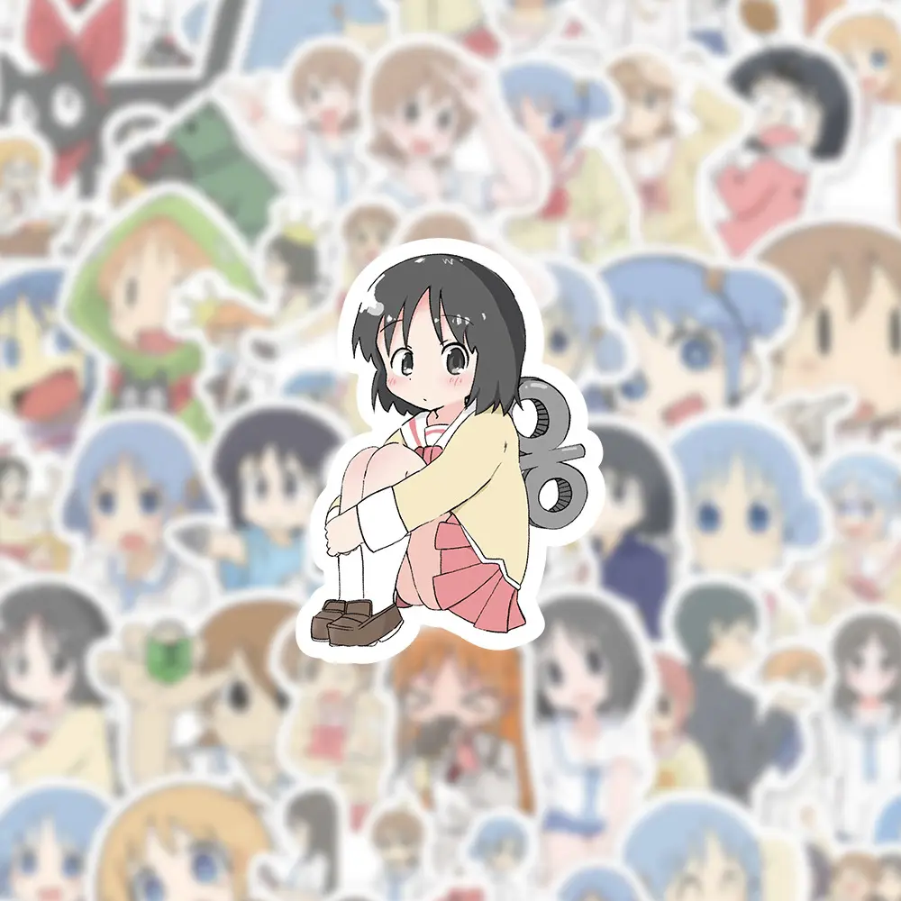 10/30/60pcs Nichijou Anime Stickers Kawaii Girls Aioi Yuuko Sticker Laptop Notebook Luggage Wall My Ordinary Life Cartoon Decal