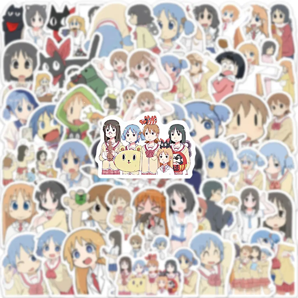 10/30/60pcs Nichijou Anime Stickers Kawaii Girls Aioi Yuuko Sticker Laptop Notebook Luggage Wall My Ordinary Life Cartoon Decal