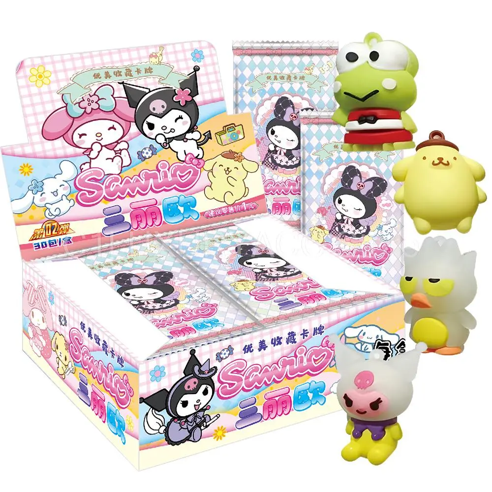 Newest Sanrio Kuromi Hello Kitty Shining Card Cartoon My Melody Cinnamoroll Trading Card Children Table Toys Christmas Gifts