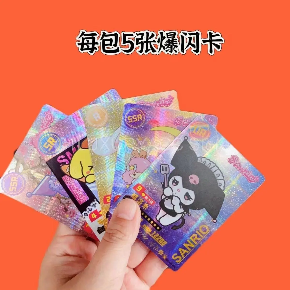 Newest Sanrio Kuromi Hello Kitty Shining Card Cartoon My Melody Cinnamoroll Trading Card Children Table Toys Christmas Gifts