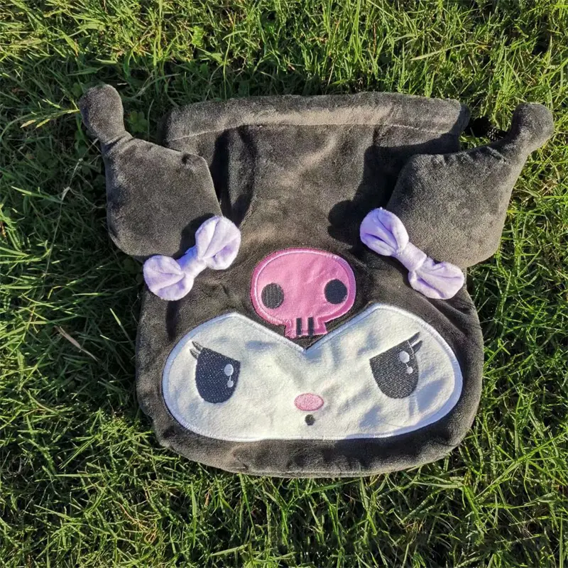 Sanrio Kuromi My Melody Plush Bag Cute Cinnamoroll Travel Storage Bags Mini Pochacco Pompom Purin Children Makeup Drawstring Bag