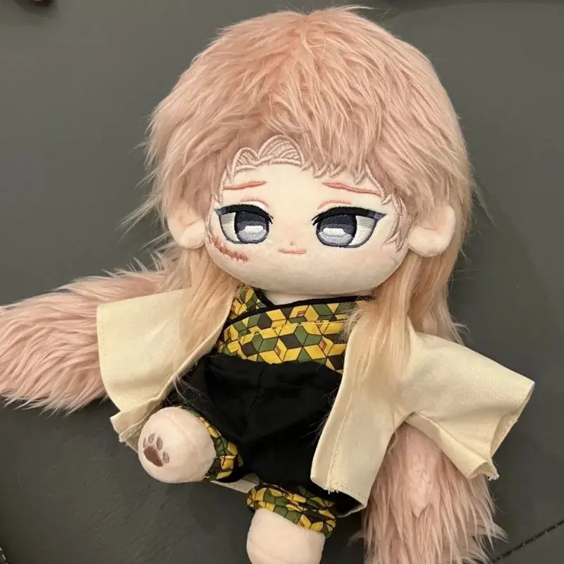 20cm Anime Demon Slayer Sabito Handsome Boy Doll Cosplay Cotton Stuffed Body Dress Up Clothes Cotton Gift Xmas