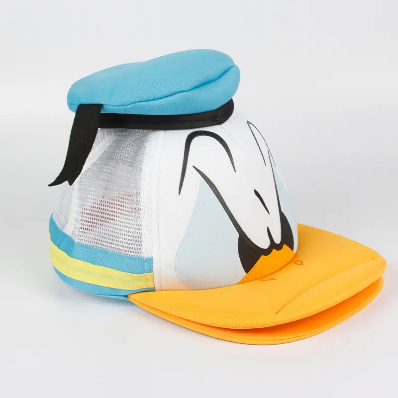 Disney Donald Fauntleroy Duck Peaked Cap  Cartoon Don Cutout Hat Travel Don Sun Hat Gifts for Children Girls