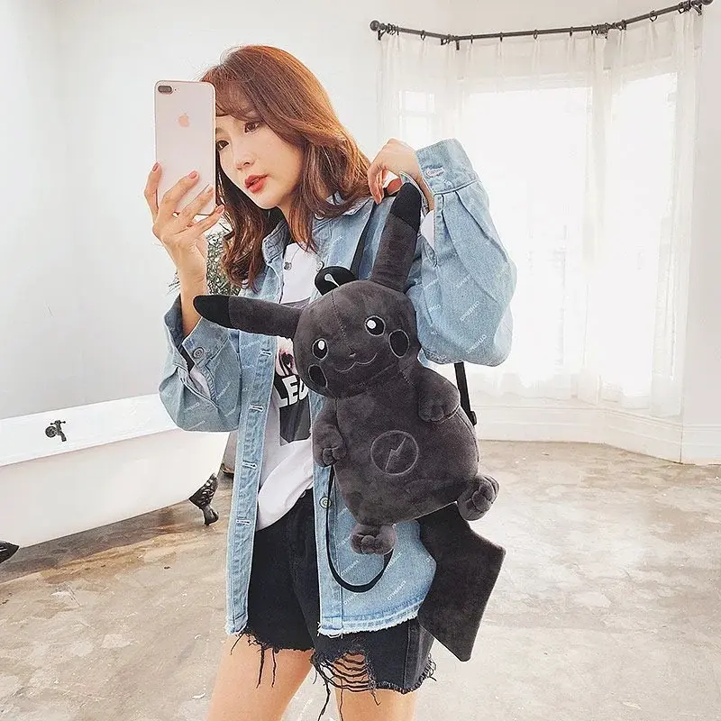 Pokemon Cute Cartoon Animal Monsters Lightning Dark Pikachu Plush Toy Children Women Backpack Shoulder Bags Good Quality