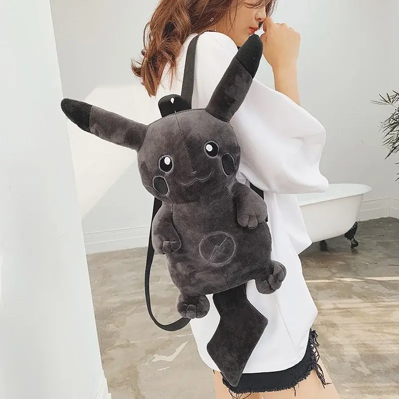 Pokemon Cute Cartoon Animal Monsters Lightning Dark Pikachu Plush Toy Children Women Backpack Shoulder Bags Good Quality