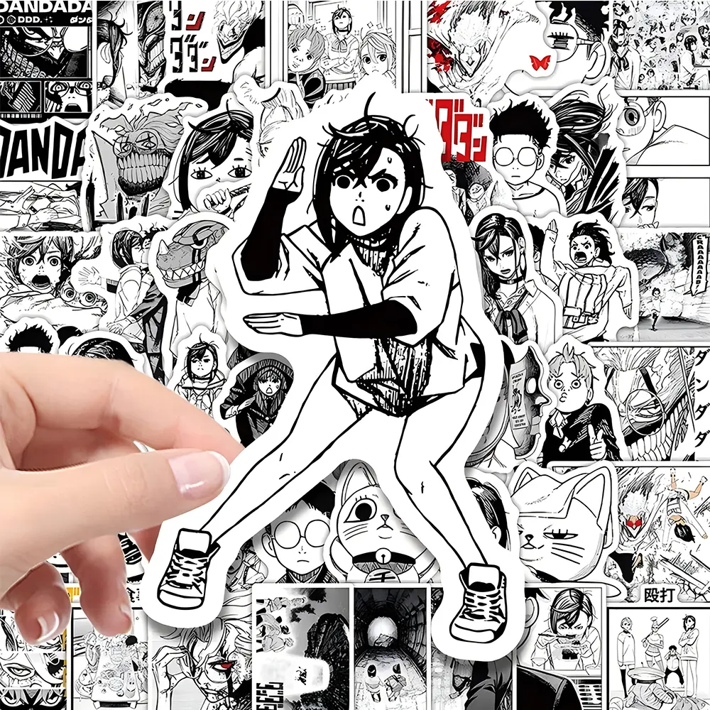 10/30/50pcs Cool Black White DANDADAN Anime Stickers Cartoon Sticker Kids Toy DIY Skateboard Phone Notebook Classic Manga Decals