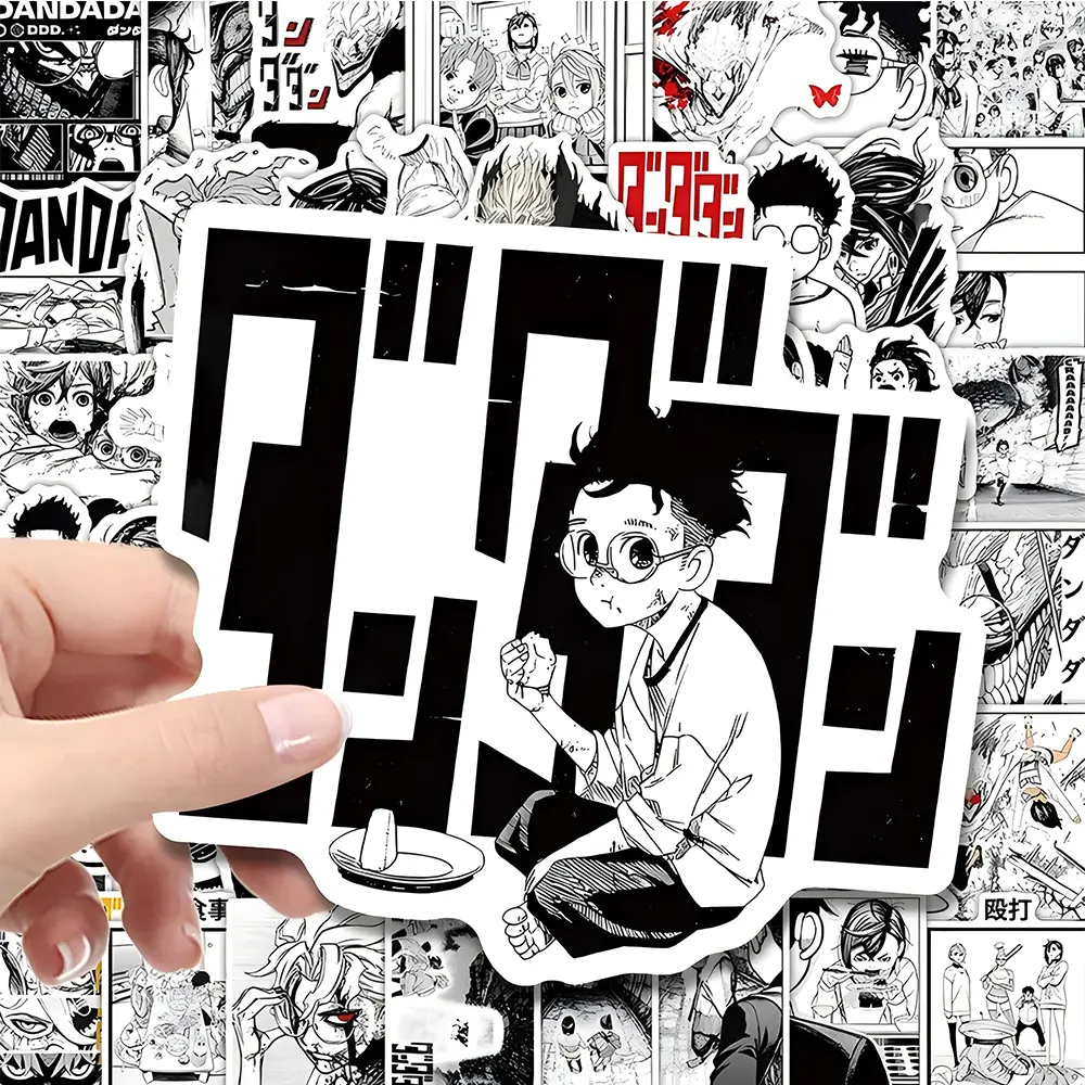10/30/50pcs Cool Black White DANDADAN Anime Stickers Cartoon Sticker Kids Toy DIY Skateboard Phone Notebook Classic Manga Decals