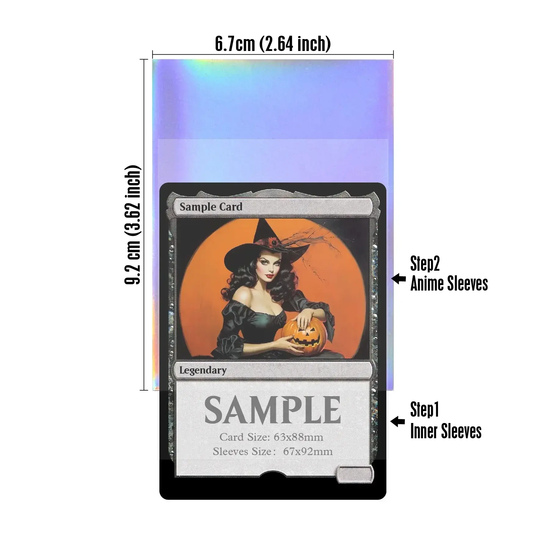 60PCS Foil Cynthia Card Sleeve Holographic Anime Girl PTCG Standard Size Card Protectors Table Game Protective Cover 67x92mm