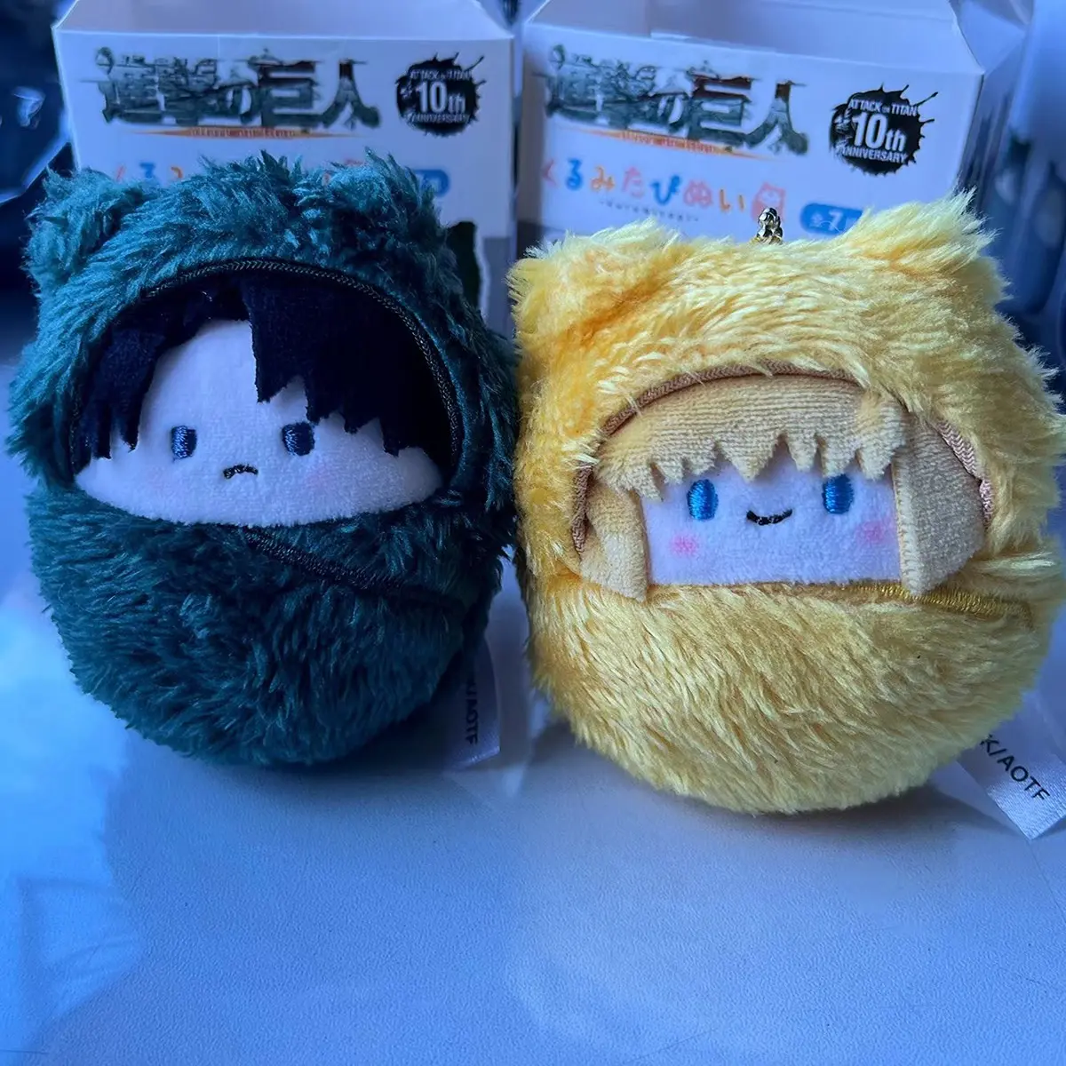 100% Original Stuffed Dolls Attack on Titan Q Plush Pendant Toys Armin Hange Eren Jean Mikasa Levi Kurumitapi Collecitble Gifts