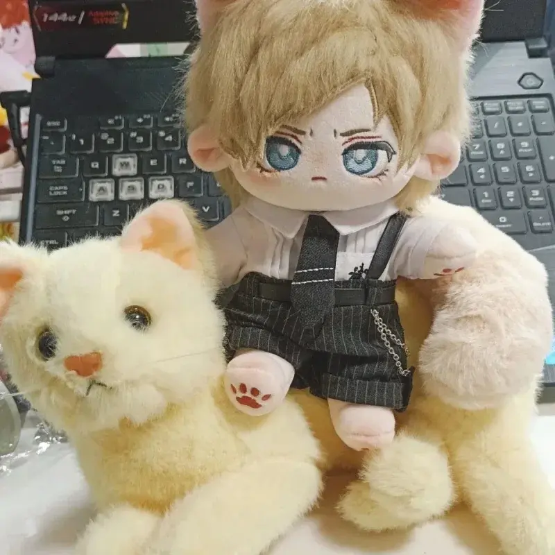20cm Game Resident Evil Leon Scott Kennedy Cosplay  Handsome Nude Doll Cotton Plush Toy Stuffed Soft Plushie Xmas Gift