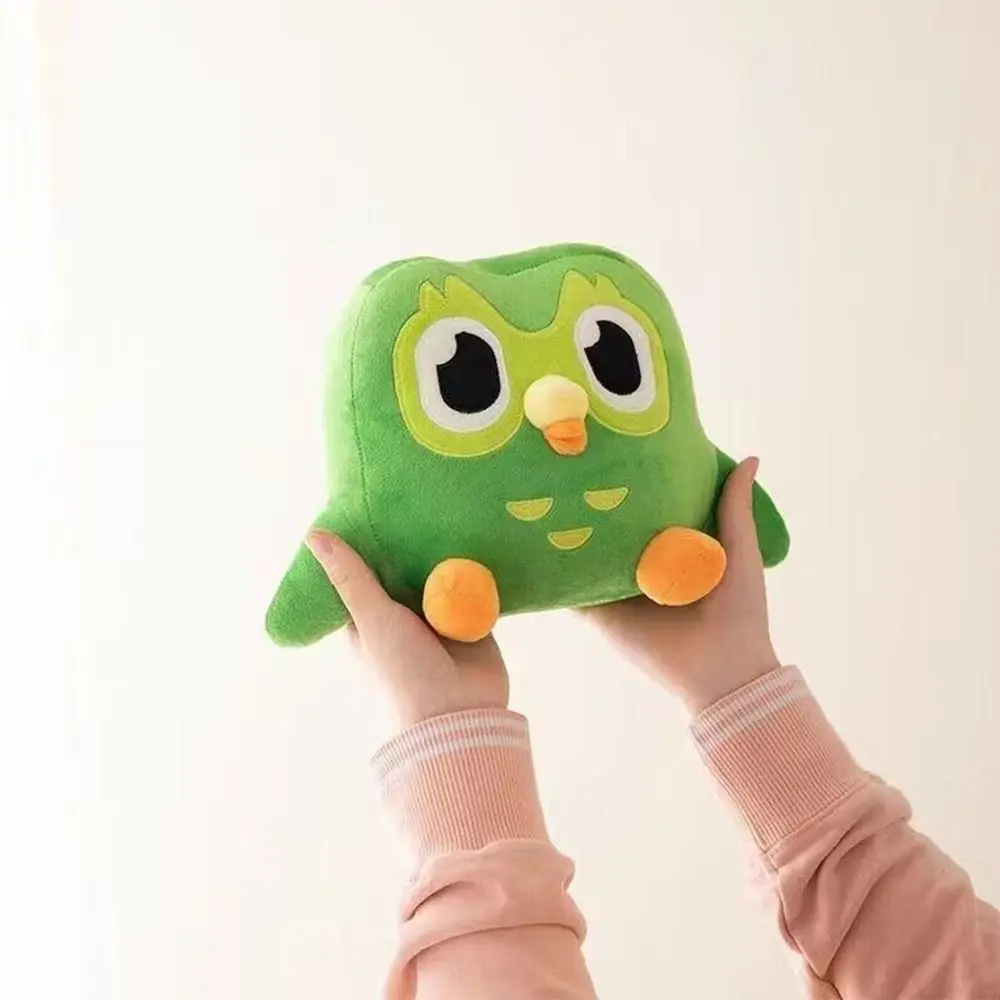 22cm Lovely Green Duo Plushie of Duo The Owl Cartoon Anime Duolingo Owl Plush Toy Soft Stuffed Animal Plushie Kids Birthday Gift