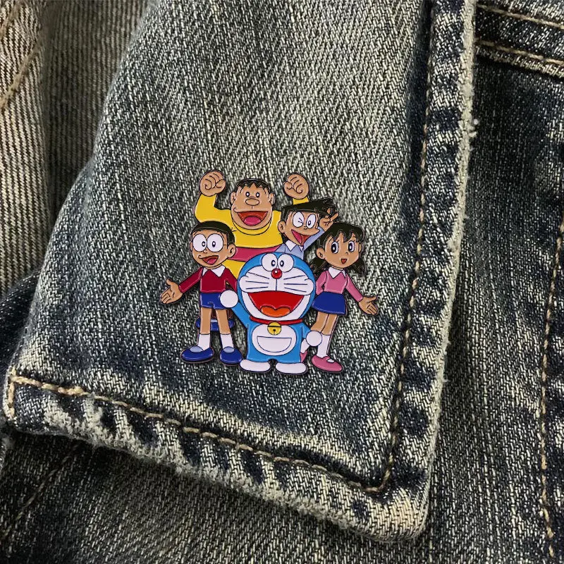 Doraemon Anime Lapel Pins Backpack Jeans Enamel Brooch Pin Women Fashion Jewelry Gifts Cartoon Badges