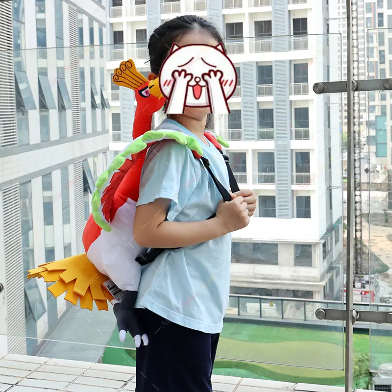 New Arrival Pokemon Ho-Oh Backpack Plush Anime Charizard Gengar Mimikyu Snorlax Mew Stuffed Peluche Schoolbag Messenger Bag Toys