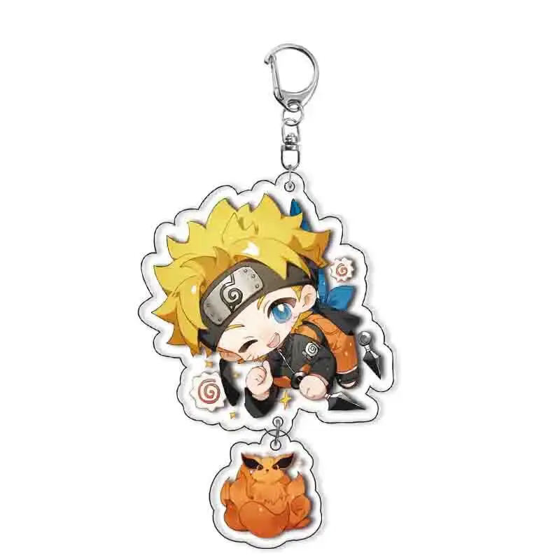8 Styles NARUTO Japanese Anime Peripherals Uzumaki Naruto/Uchiha Sasuke/Hatake Kakashi Full Acrylic Figures Keychains Boy Toy