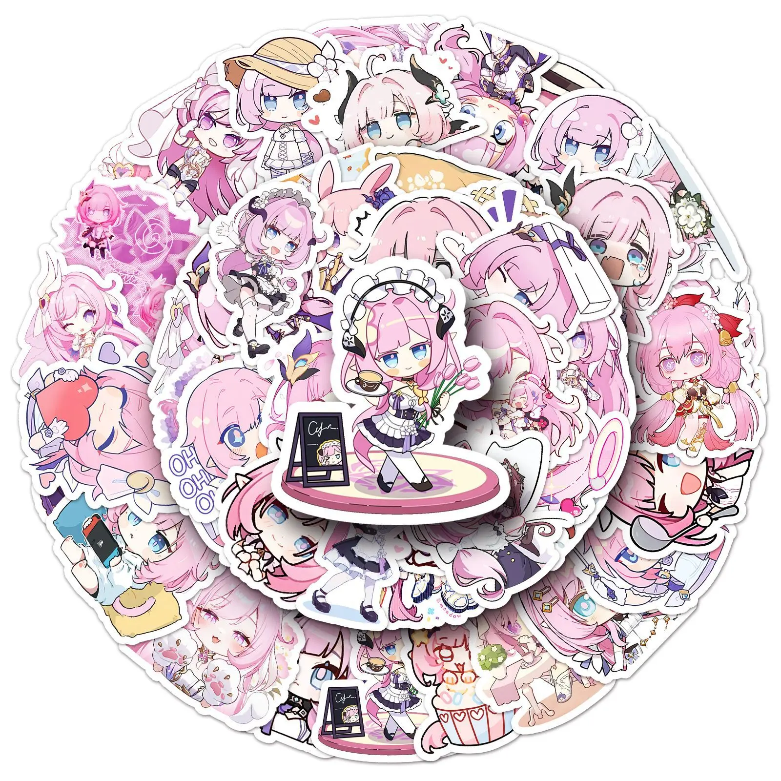 10/30/50PCS Honkai Impact 3 Stickers Cute Elysia Cartoon Sticker Fridge Luggage Laptop Phone Guitar Car Bike Skateboard Decals