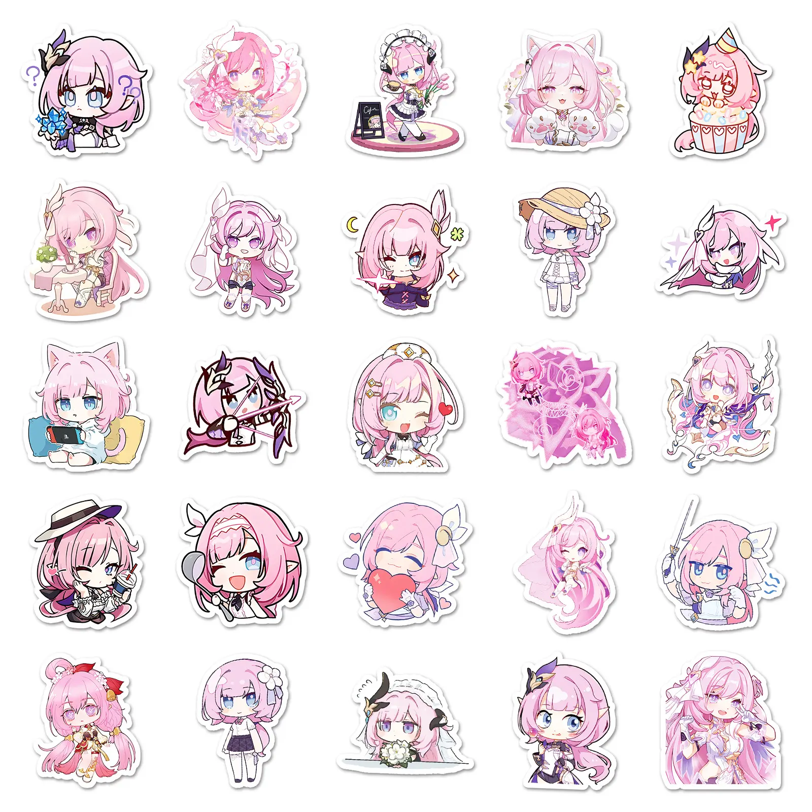 10/30/50PCS Honkai Impact 3 Stickers Cute Elysia Cartoon Sticker Fridge Luggage Laptop Phone Guitar Car Bike Skateboard Decals