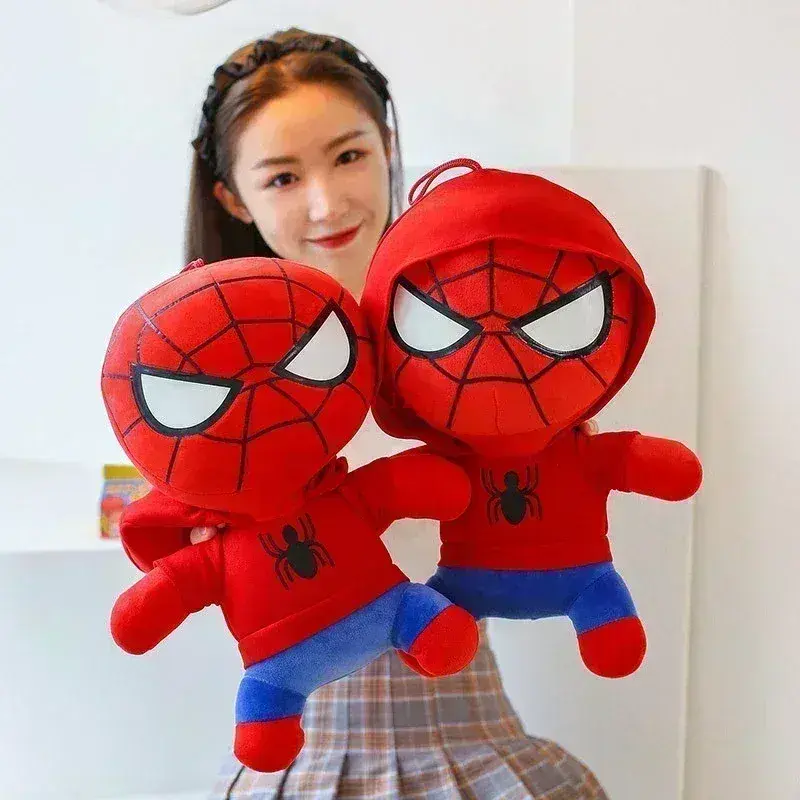 23-60cm Large Spider Man Plush Toys Figure Hoodies Spiderman Cartoon Model Dolls Children'S Movie Plushie Doll Kids Birthday Gif