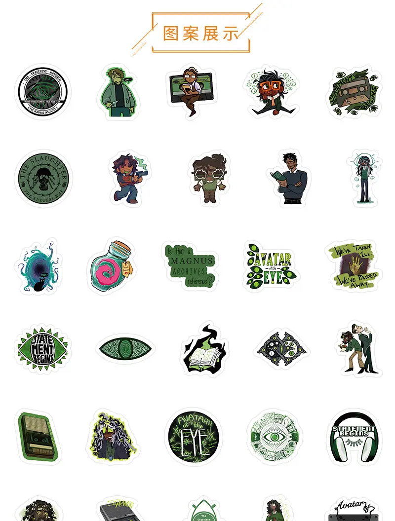 10/30/54PCS The Magnus Archives Stickers Horrible American Drama Supernatural Events Decals Cartoon Toy Laptop Phone Guitar Bike