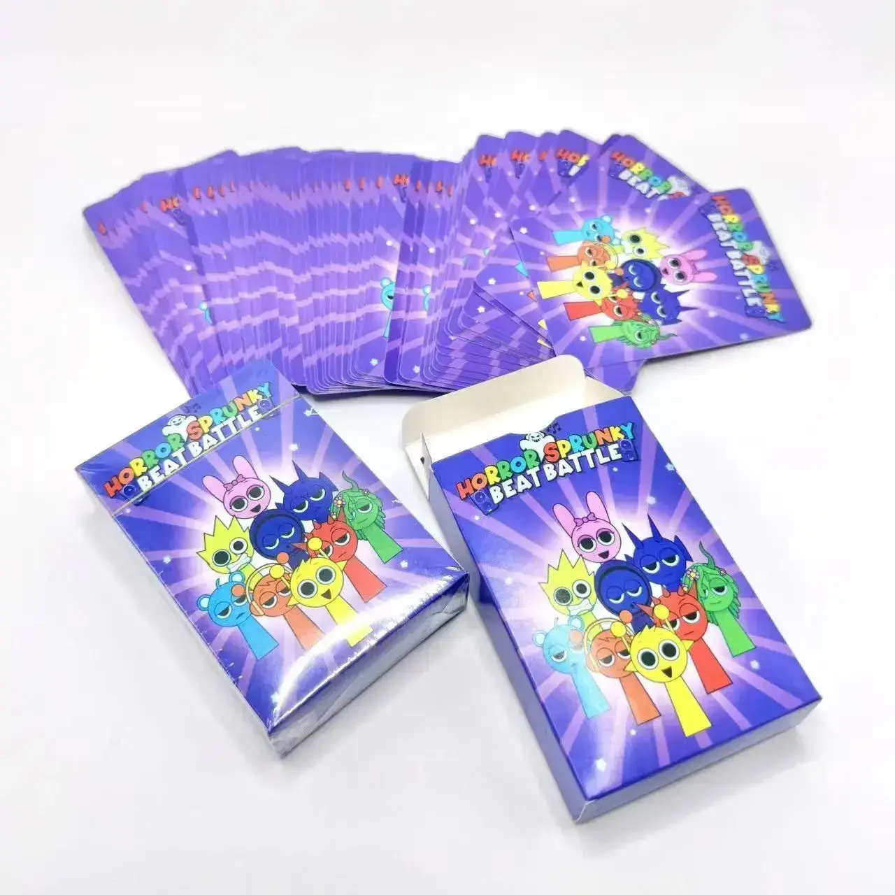 1 Box of 54PCS Sprunki Cartoon Card  Kawaii Spronki Collects Game Cards Anime Self Made Squirtle Cards Gift Toys