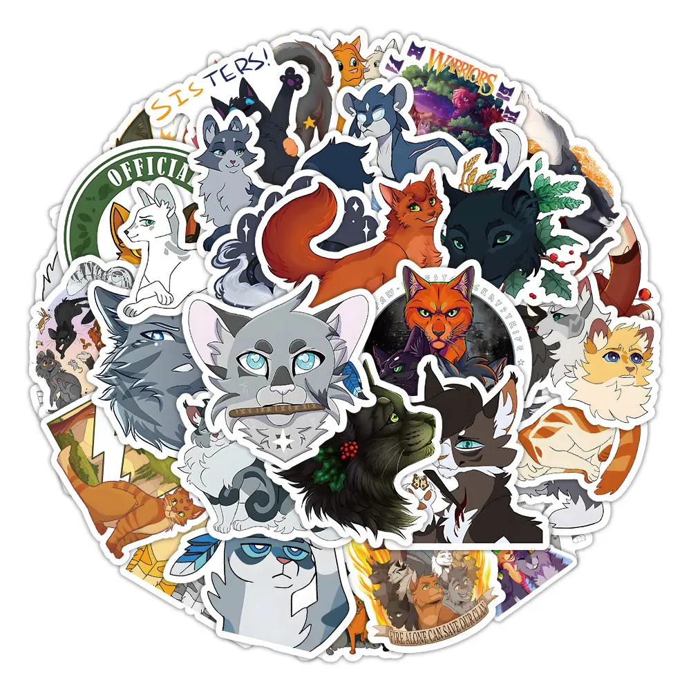 10/50/100PCA Warriors Cats Waterproof Cartoon Stickers DIY Decoration Notebook Mobile Guitar Suitcase Water Cup Graffiti Toys