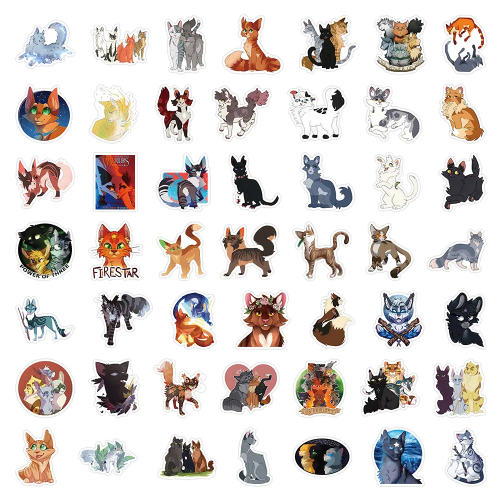 10/50/100PCA Warriors Cats Waterproof Cartoon Stickers DIY Decoration Notebook Mobile Guitar Suitcase Water Cup Graffiti Toys