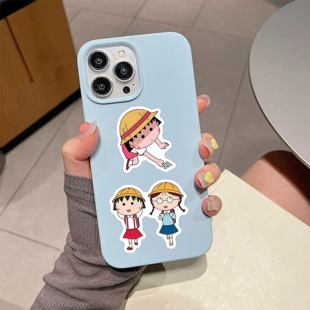 60PCS Chibi Maruko Chan Cartoon Stickers Kids Toys Funny Anime Decoration Suitcase Fridge Laptop Guitar Car Bike Graffiti Decals