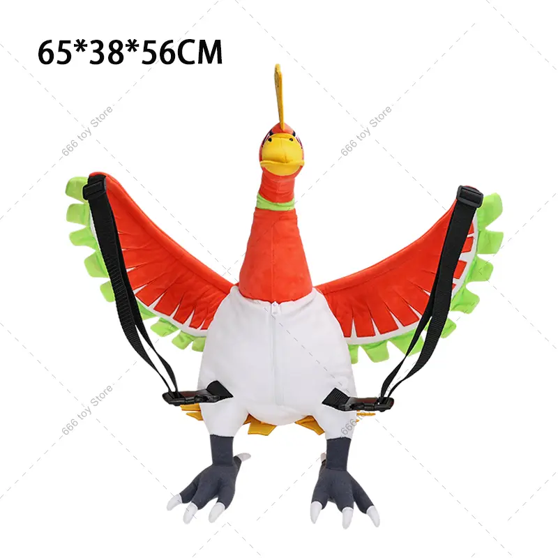 New Pokemon Backpack Plush Ho-Oh Backpack Pocket Monster Schoolbag Gifts for Children Adults Birthday